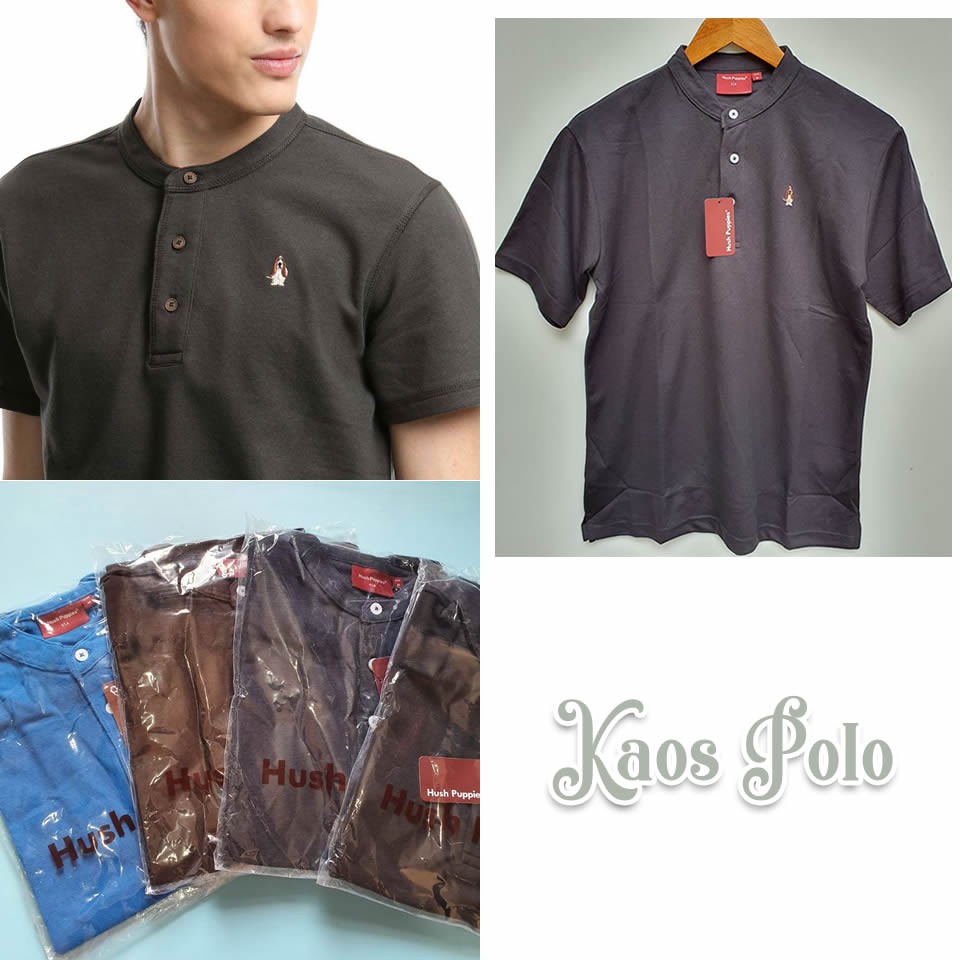  Hush  Puppies  round neck mens Kaos  Polo  leher Bulat 