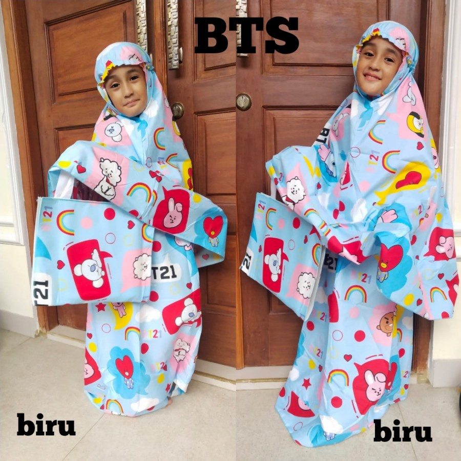 mukena anak BTS terlaris adem nyaman dipakai best seller