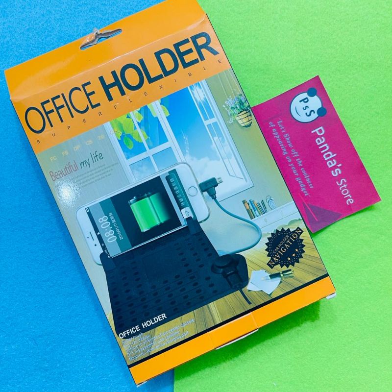 Office holder / Car Holder Anti slip SUPER FLEXIBLE , Tempat duduk HP didalam mobil