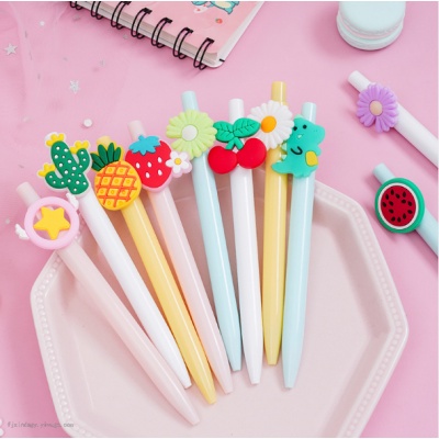 ♚𝐓𝐒 𝟎𝟏𝟕♚Pulpen Karakter Kartun Buah Pena Gel Motif Karakter Lucu Pen Cute Student Japanese