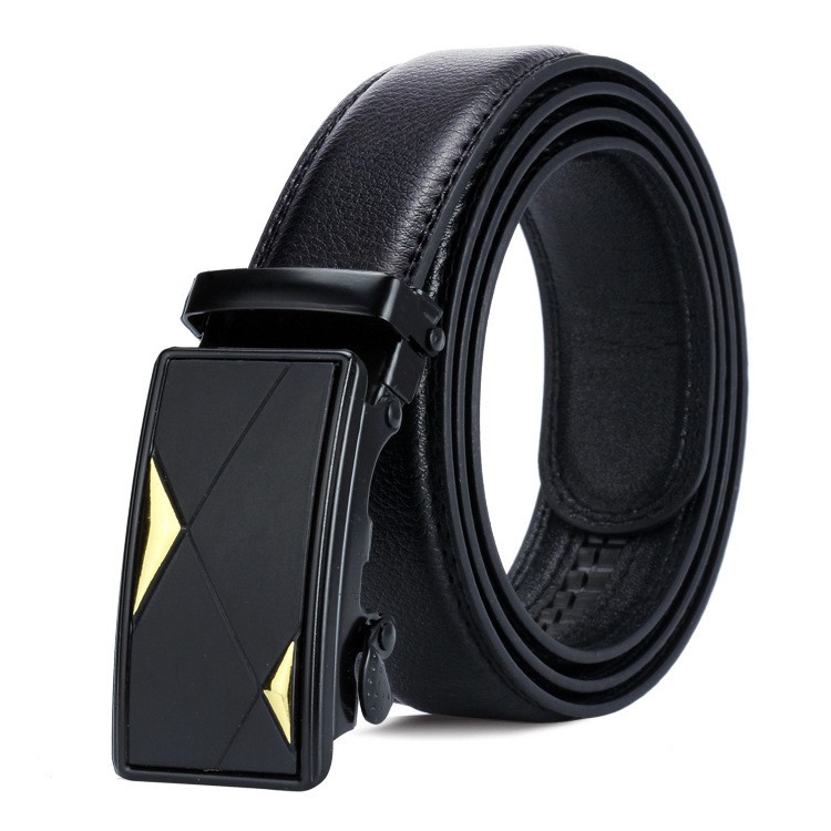 Ikat Pinggang Impor BLACK GOLD Pria Korea Fashion Belt Ban Gasper Gesper Sabuk Cowo Kulit Men Belt