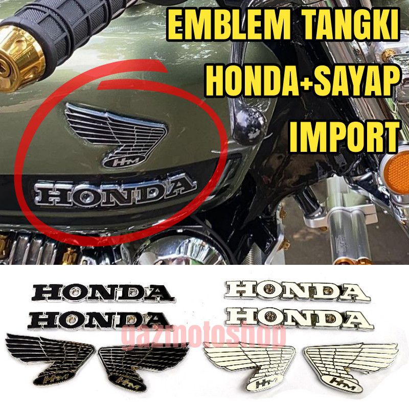 EMBLEM TANGKI HONDA CB100 125 GELATIK LOGO TANGKI CB MODEL SAYAP IMPORT