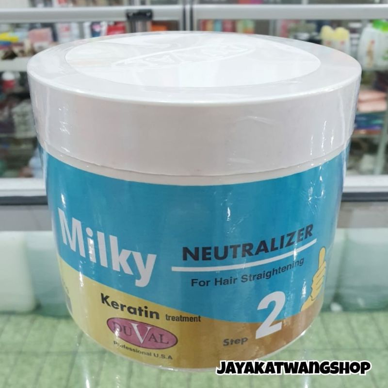 JEMPOL DUVAL Step 2 Neutralizer MILKY (1000GR/1KG) With KERATIN Pelurus Rambut / Rebonding Smoothing