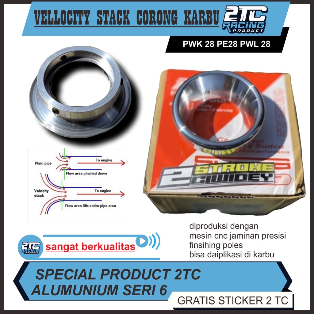 VELLOCITY STACK CORONG KARBU PWK 28 PE28 PWL 28 SPECIAL PRODUCT 2TC ALUMUNIUM SERI 6