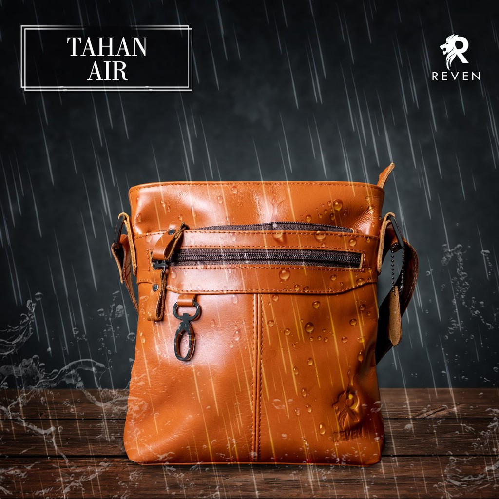 REVEN LEATHER -  Tas Selempang Pria Kulit Asli Reven Key Holder Slingbag