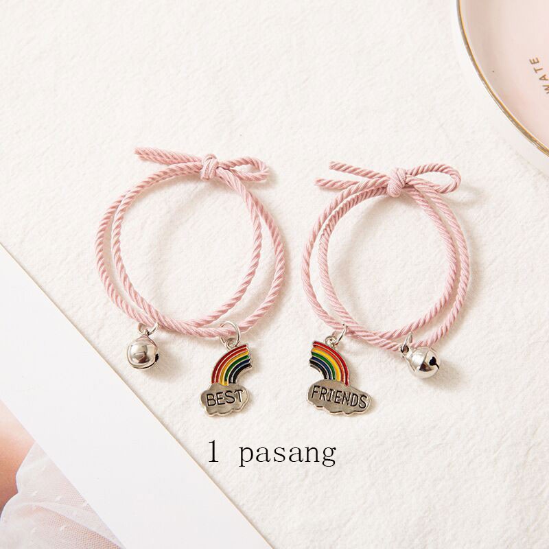 Tai Chi Yin dan yang 2 pcs Gelang Couple Magnet Pasangan Liontin Kreatif Pesona Gelang Perhiasan Hadiah Kekasih/ Couple Magnetic Attract Braided❤Yimi❤-#12