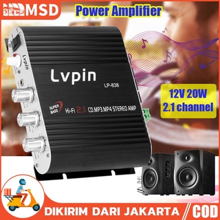 Power Amplifier LVPIN Mini HiFi Stereo Ampli Treble Bass Booster subwofer murah 12V 20W 2.1 channel