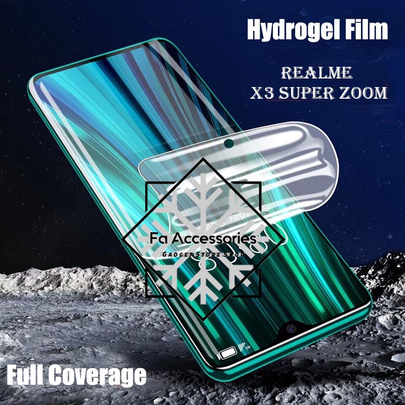 FA ANTI GORES JELLY HYDROGEL REALME X3 SUPER ZOOM FULL SCREEN PROTECTOR GUARD SHOCK