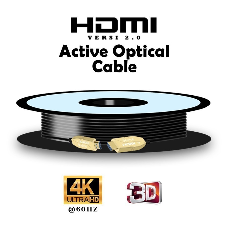 Cable HDTV 40m Active optical fiber 2.0 4K - Kabel hdtv 2.0 optic 40 meter