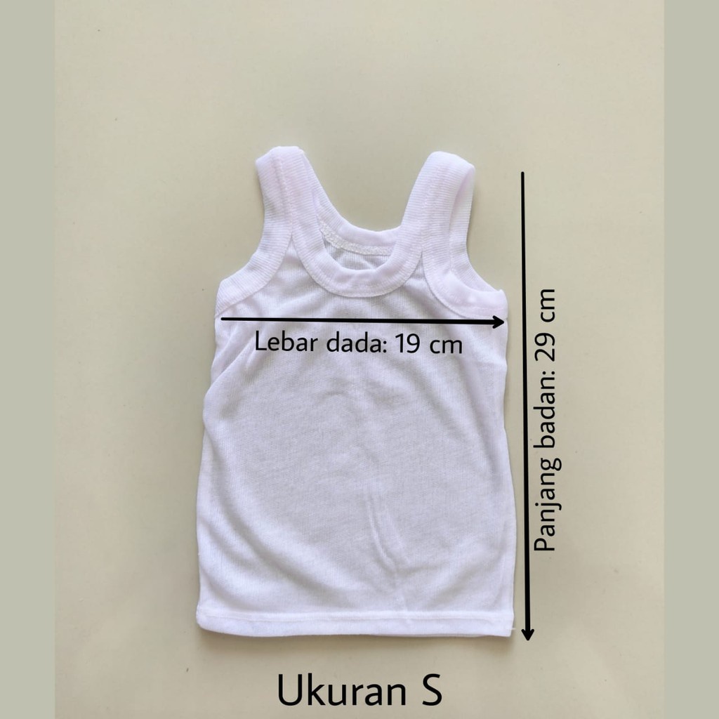 Singlet bayi PUTIH kaos dalam bayi S / M / L / XL perlengkapan bayi lahir