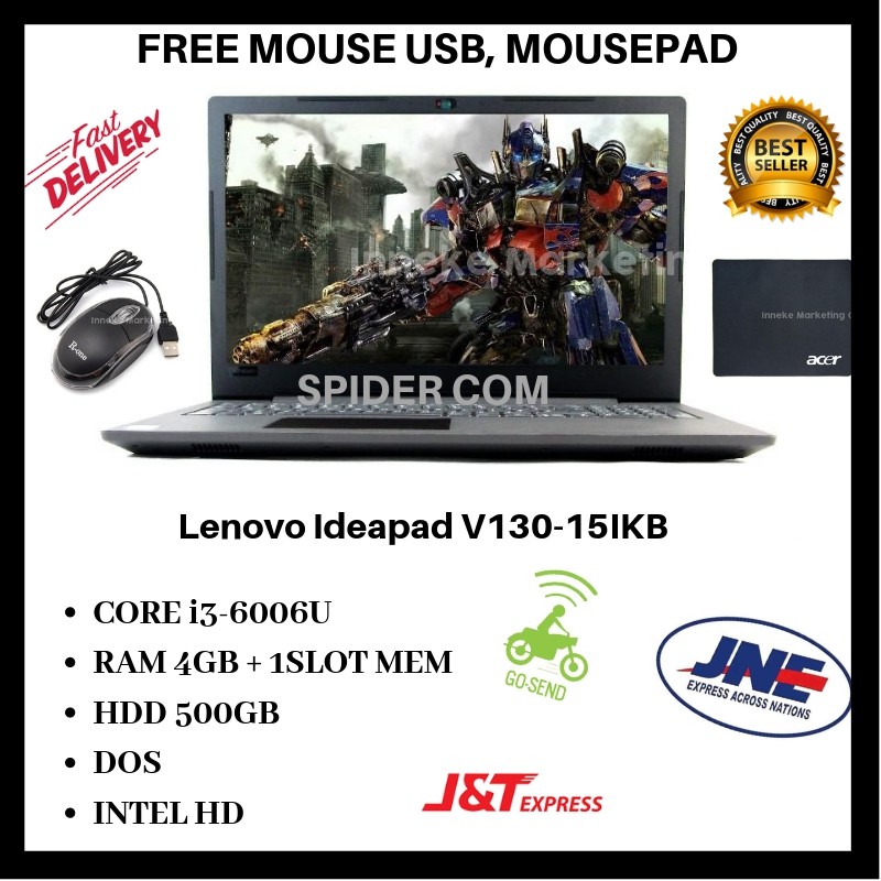 Promo Murah Laptop Lenovo Ideapad V130-15IKB -I3-6006U - 4GB RAM - 500 GB HDD + 1 SLOT SSD M.2