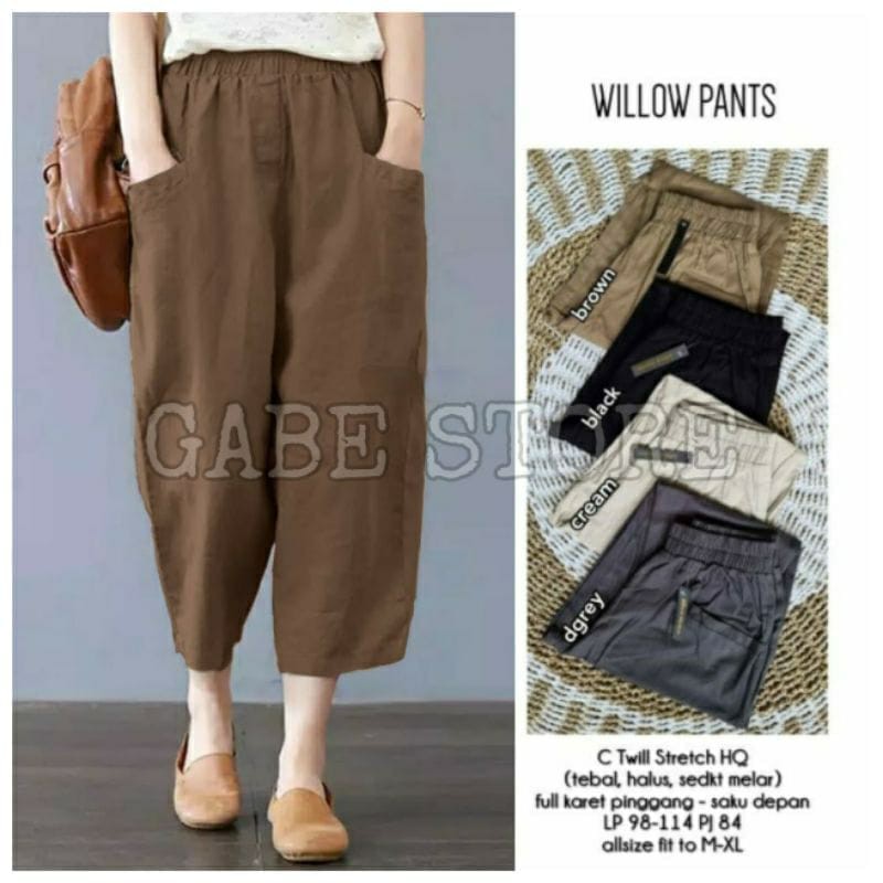 WILLOW PANTS KOREAN STYLE KATN TWILL PREMIUM