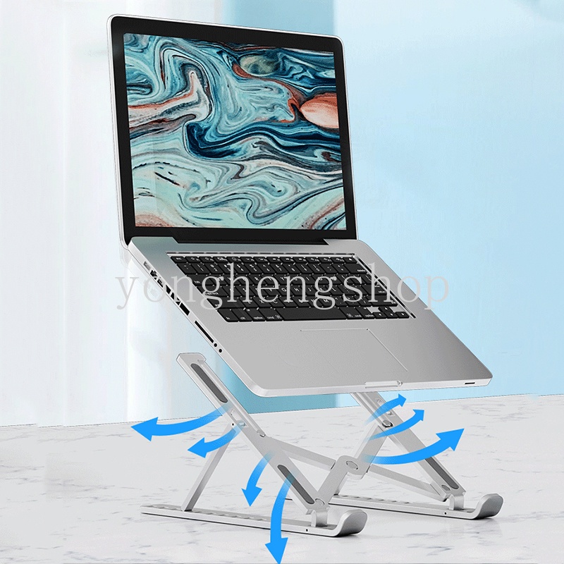 Stand Holder Laptop / Macbook 10 Level Tinggi Adjustable Anti Slip Penghilang Panas Portable