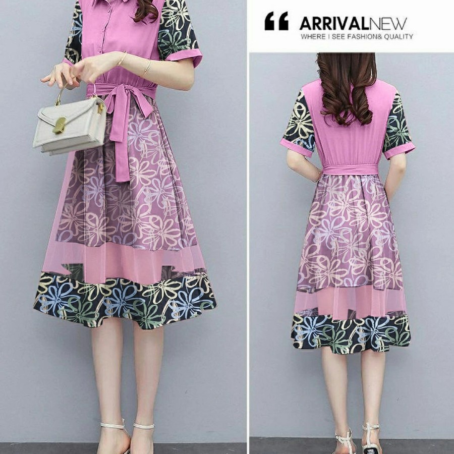 Baju Dress Wanita Remaja Trendy Kekinian Terbaru 2021 2022 Gaun Pesta Natal Imlek Casual Style Ala K