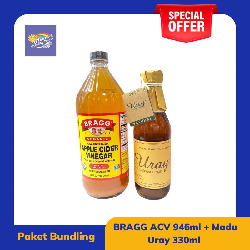 Paket Bundling Bragg ACV 946ml + Madu Uray 330ml (450g)