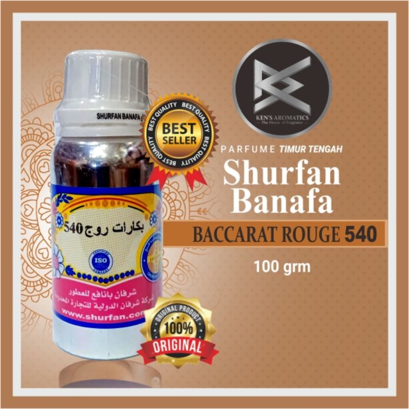 Parfum Baccarat Rouge Exrait 540 SHURFAN BANAFA Kemasan 100gr SEGEL
