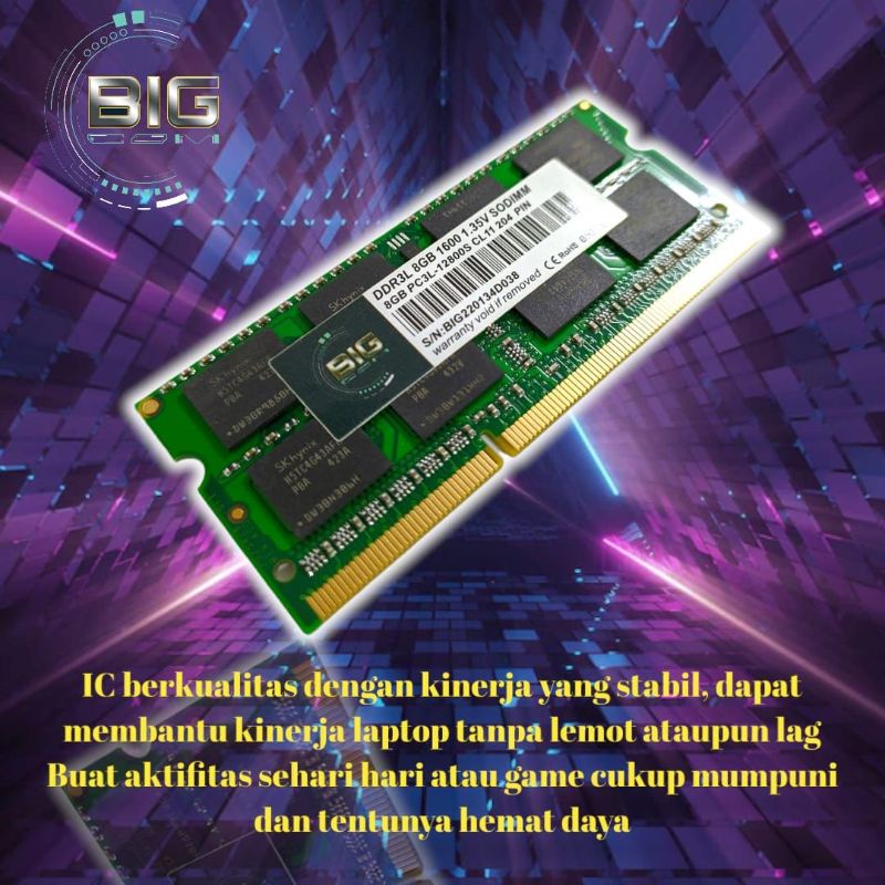 Promo Termurah !!! Sodim Ddr3L 4gb - 8Gb  PC3L-12800S BIGCOM