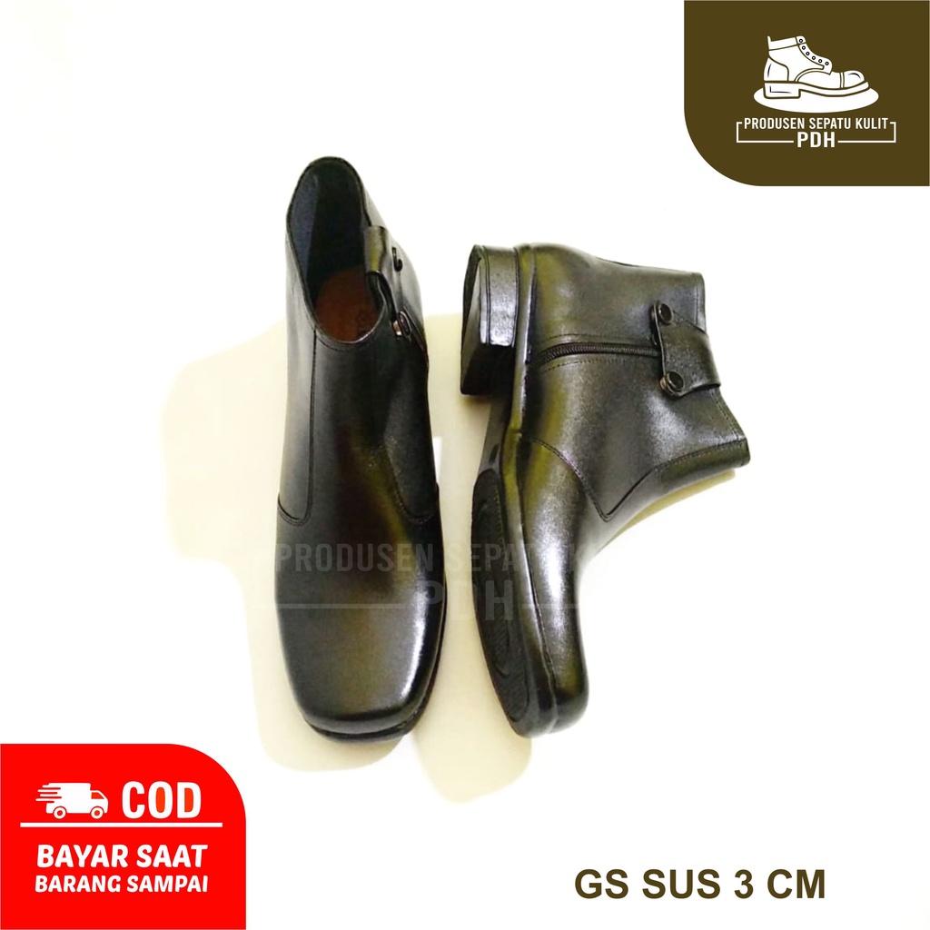 SEPATU PDH POLWAN SUS SATPAM WANITA SECURITY SECWAN KITCHEN KULIT ASLI SEPATU BOOTS CEWEK