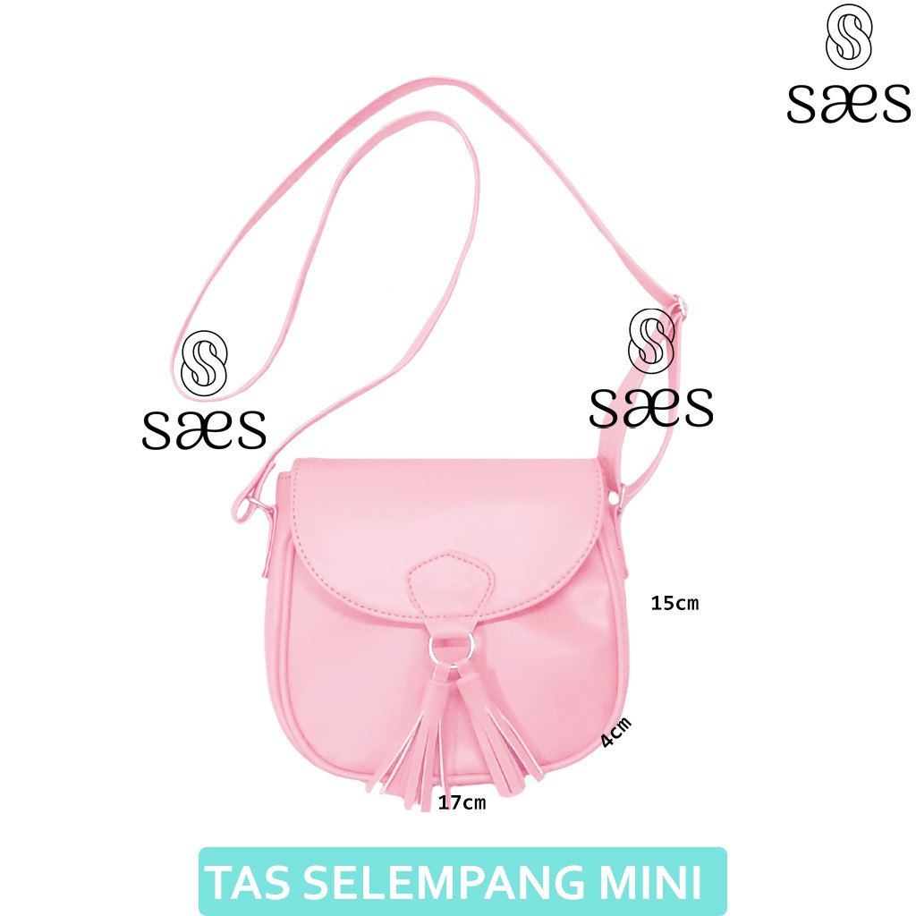 SAES ADENIUM SLING BAG VINTAGE PINK Tas Selempang Mini Terbaru Wanita Code Oval resleting Saes shop 002