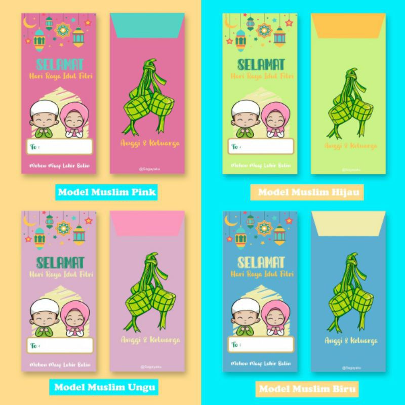 

AMPLOP LEBARAN CUSTOM - Motif Muslim Kartun - SAGAYAKU