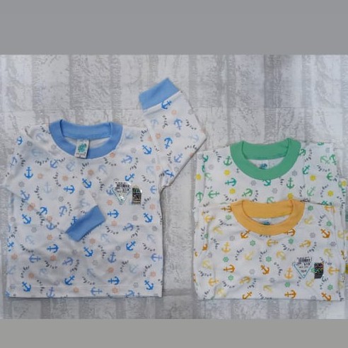 Nova Baju Bayi Oblong Tangan Panjang Motif Sailor Anchor