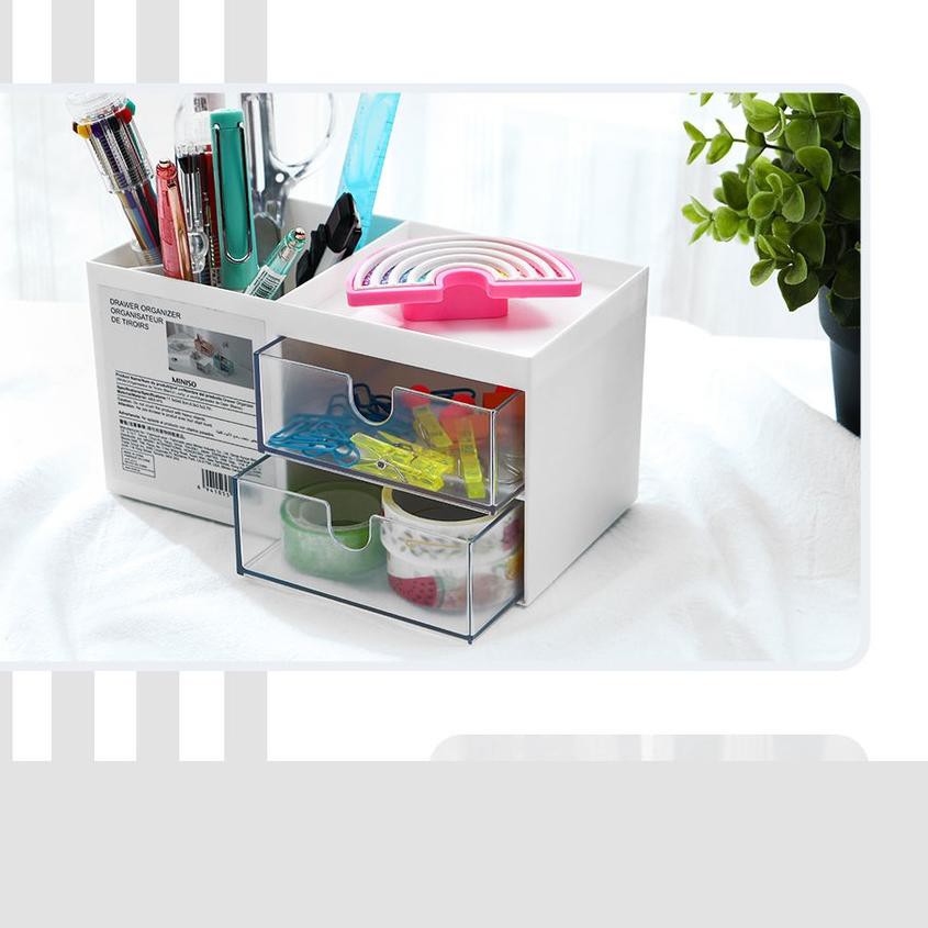 READY STOCK MINISO Rak Kosmetik Kotak Penyimpanan Serbaguna Tempat Storage TERBARU