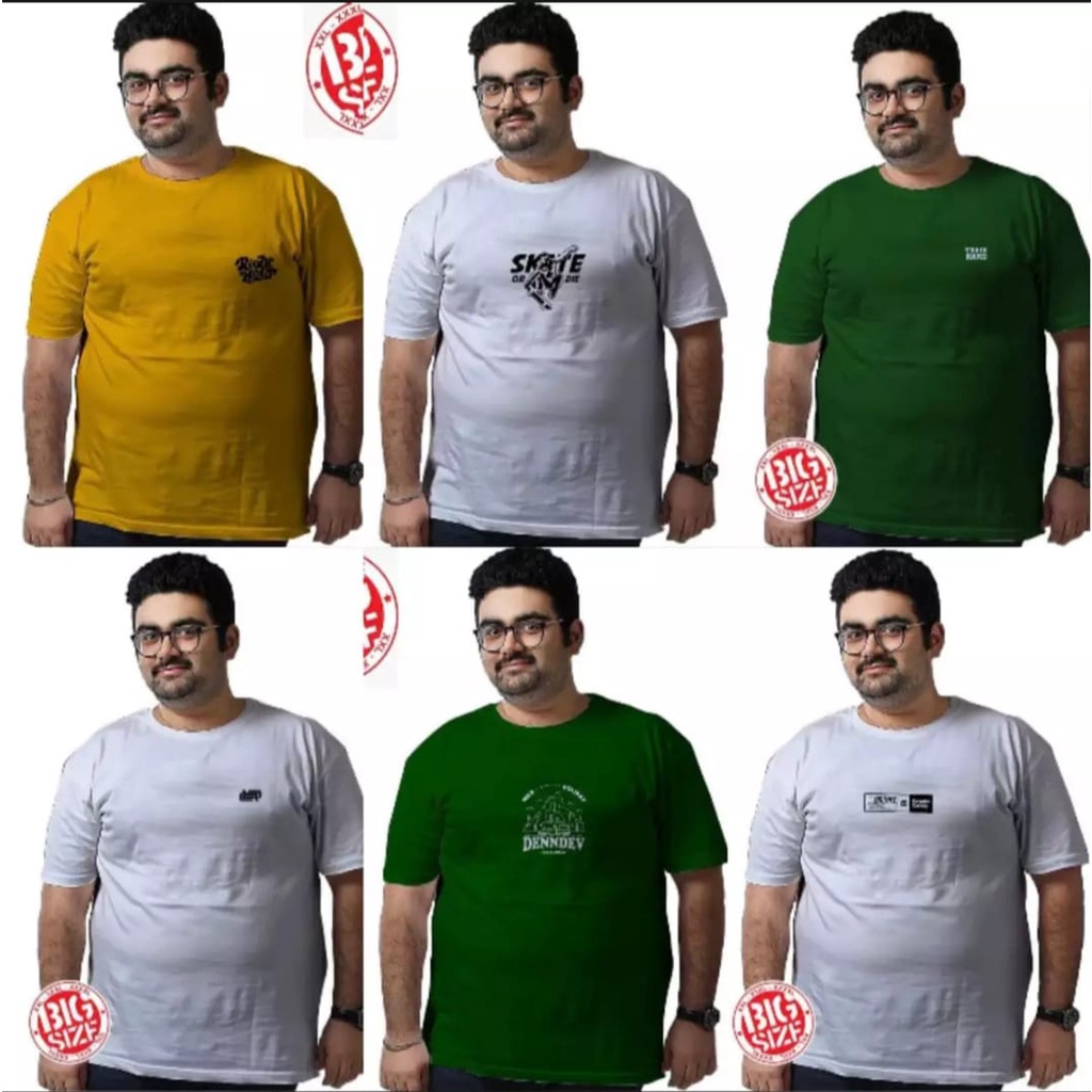 KAOS JUMBO PRIA 3 PCS 100 RB/ BAJU KAOS BIGSIZE PRIA DAN WANITA XXL XXXL XXXXL