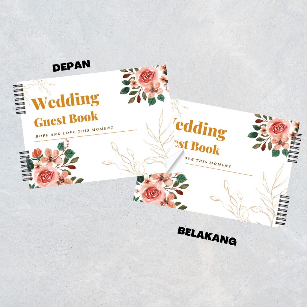 Buku Tamu Pernikahan NON CUSTOM / Wedding Guest Book NON CUSTOM/TIDAK CUSTOM Soft Cover DESIGN KEKINIAN TERBARU 2022