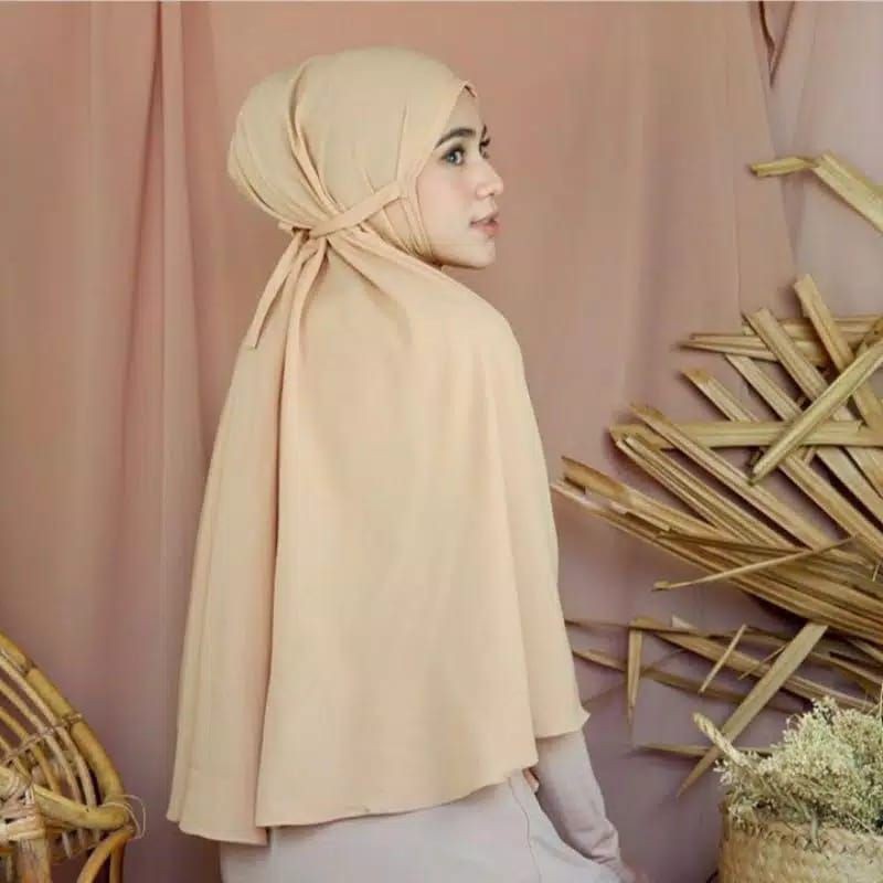 Hijab Bergo Maryam Jumbo Moscrepe Tali Non Pad (L)