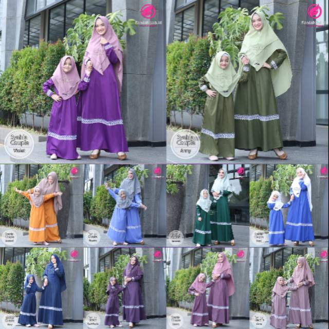 Syahla Couple Fania Hijab // Gamis katun Toyobo premium