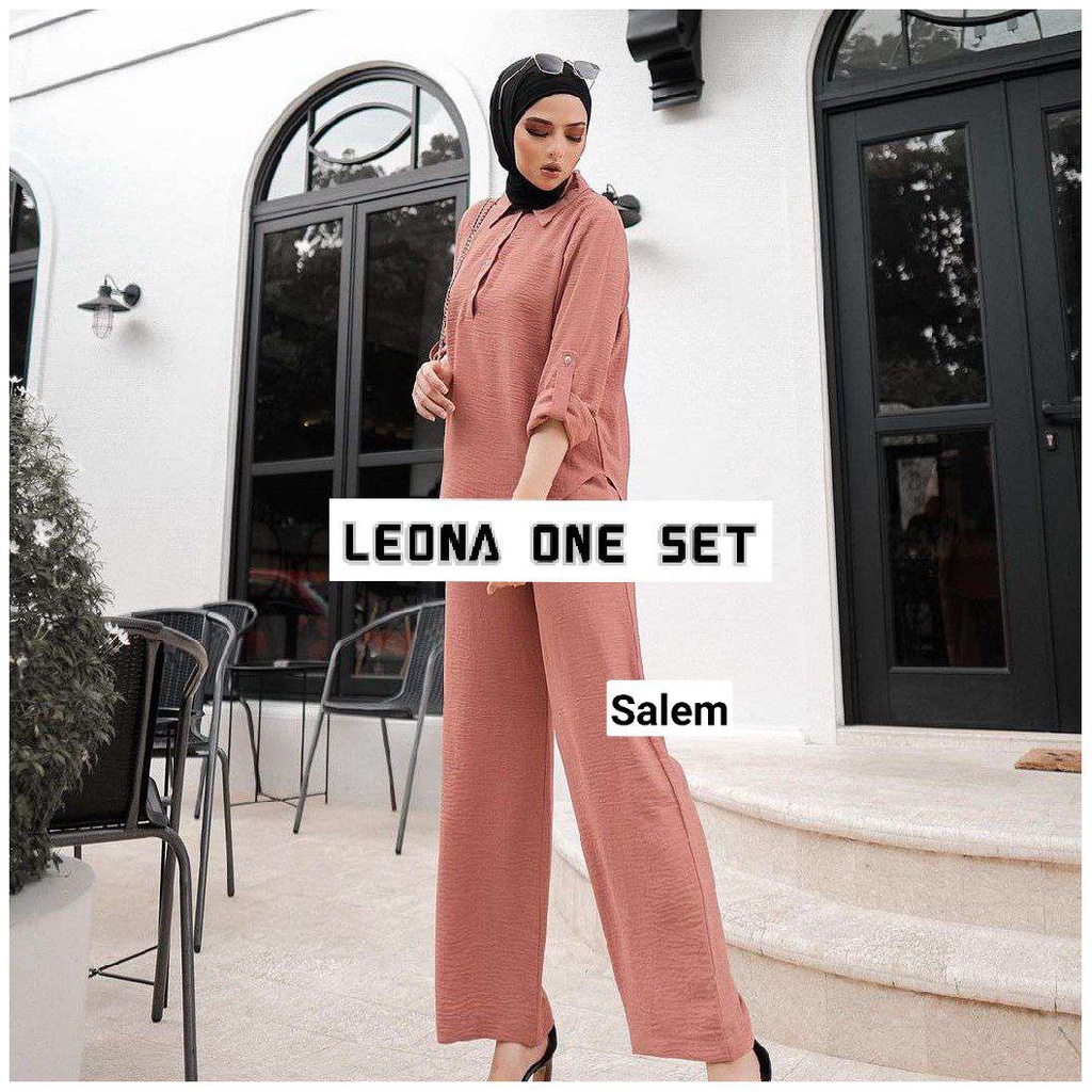 One Set Wanita Import Crinkle Airflow Premium Setelan Wanita Celana Lengan Panjang Baju Wanita Kekinian LD 112 cm