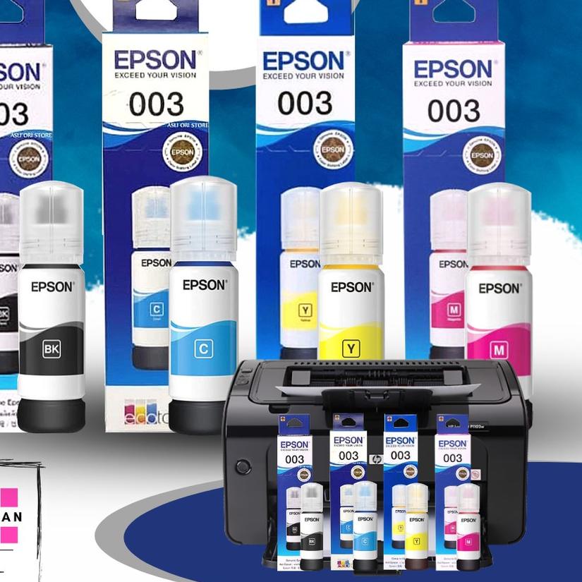 ✲ Tinta Epson 003 Original Black Cyan Magenta Yellow Tinta Printer epson 003 L3110 L1110 L3100 L3101