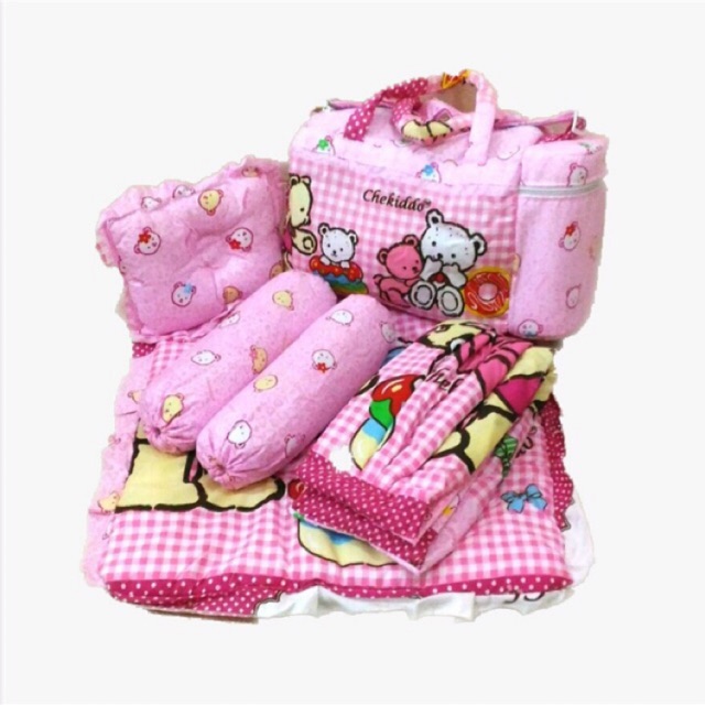 Ehyyshoppe Tas Gendongan Bantal Guling Alas Tidur 4 in 1 4in1 Chekiddo Bayi Set