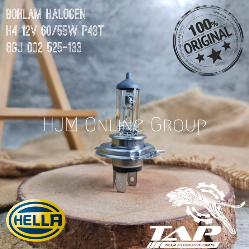 BOHLAM LAMPU HALOGEN HELLA H4 P43T 12V 60/55W ORIGINAL