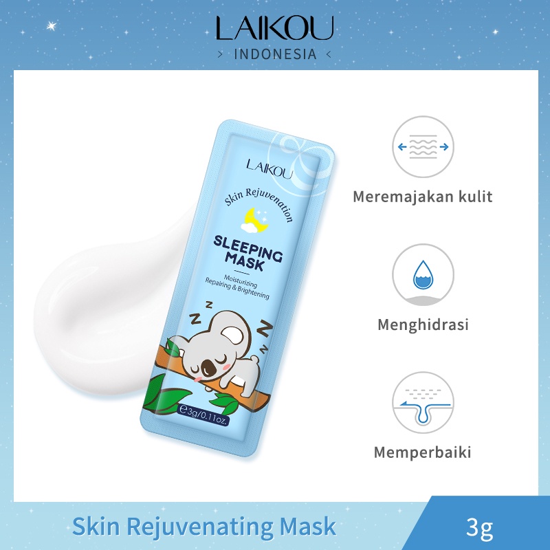 LAIKO Krim Malam Meremajakan Kulit Sleeping Mask Menghaluskan Anti Penuaan 3g