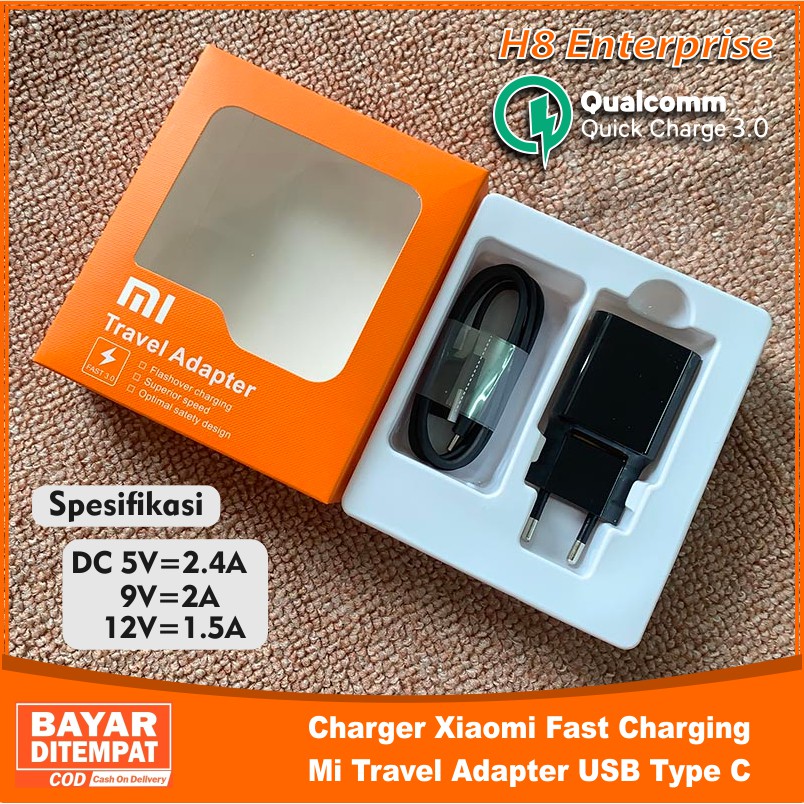 Charger Xiaomi Fast Charging Mi Travel Charger Adapter USB Type C