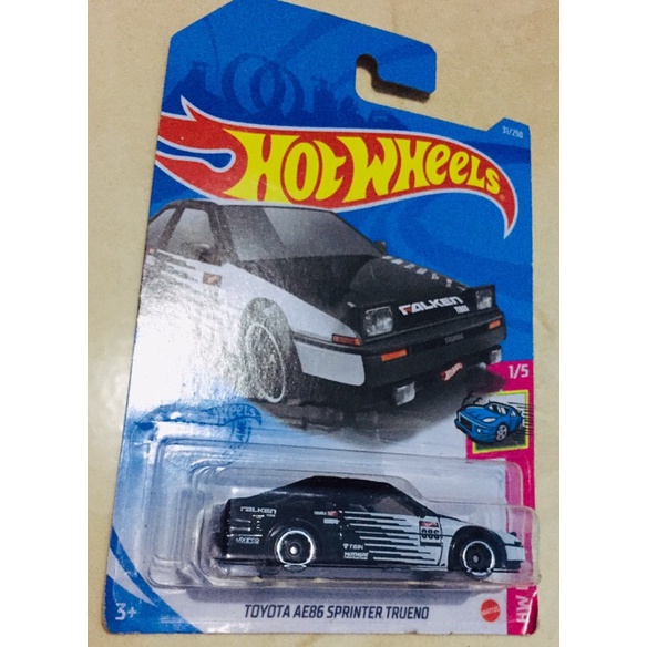 hotwheels hot wheels toyota ae86 sprinter trueno hitam