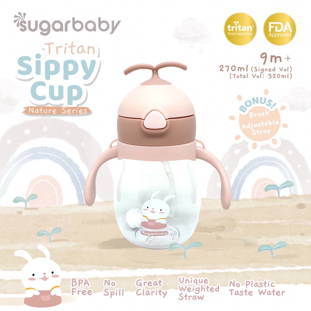 SUGAR BABY TRITAN SIPPY CUP NATURE SERIES 9 MONTH [270ML / 320ML]