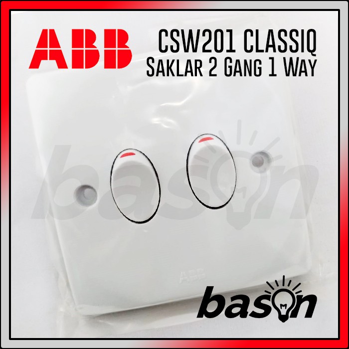 ABB CSW201 CLASSIQ 2 Gang 1 Way Switch w/Rockers | Saklar