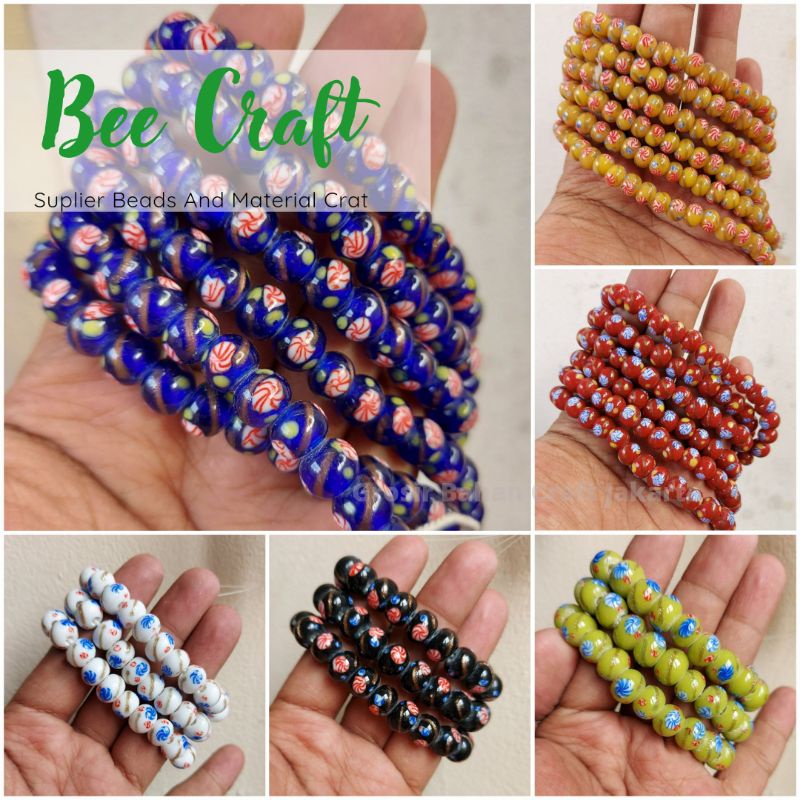 10Pcs Ceramic Beads Tensa jawa bahan gelang Emas 8mm 10mm