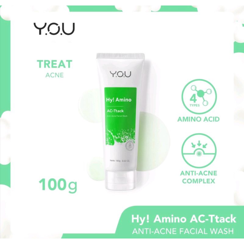 YOU Hy Amino Facial Wash 100g || Oil Control, Brightening, Anti acne, Glo-Win