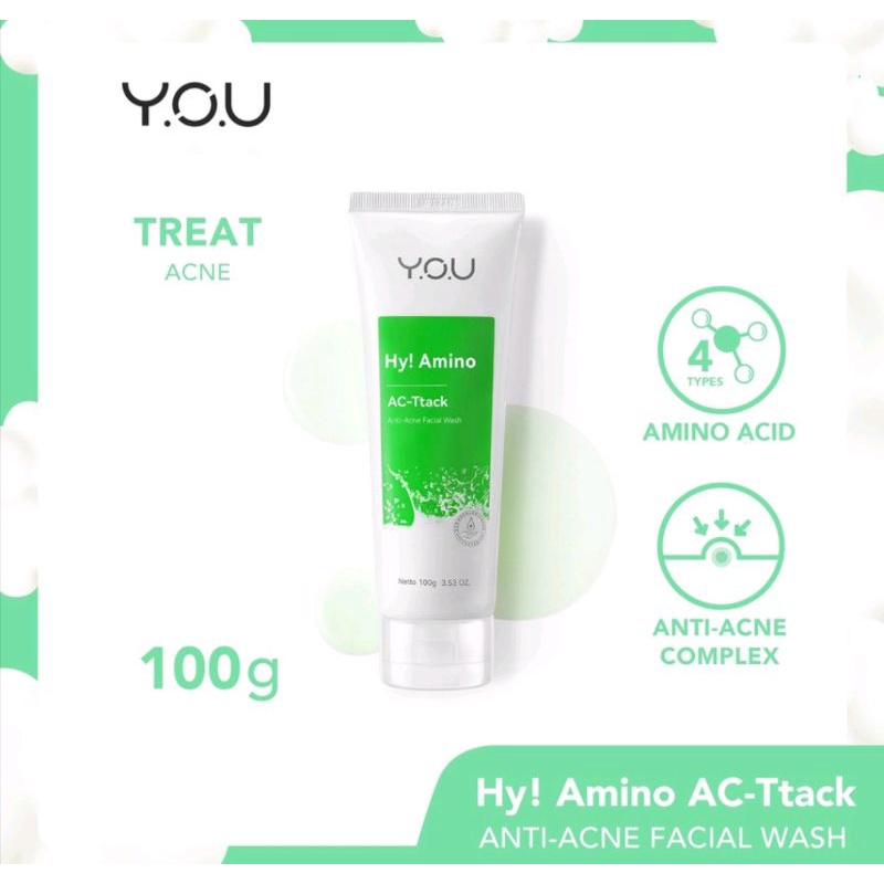YOU Hy Amino Facial Wash 100g &amp; 50g || Oil Control, Brightening, Anti acne, Glo-Win