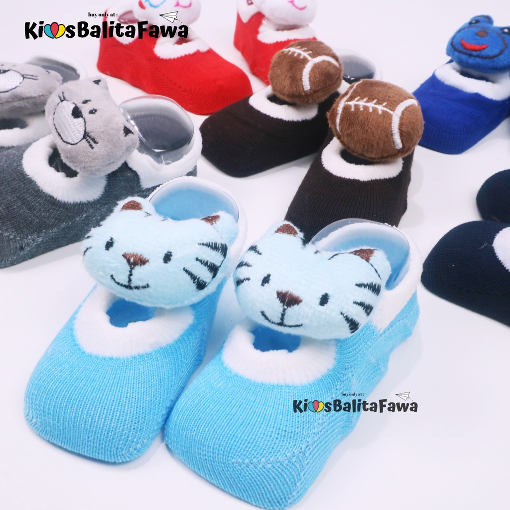 Prewalker Socks 3D Bayi Boneka Karakter / Import Kaos Kaki Polos Anak Laki Perempuan Anti Slip Murah