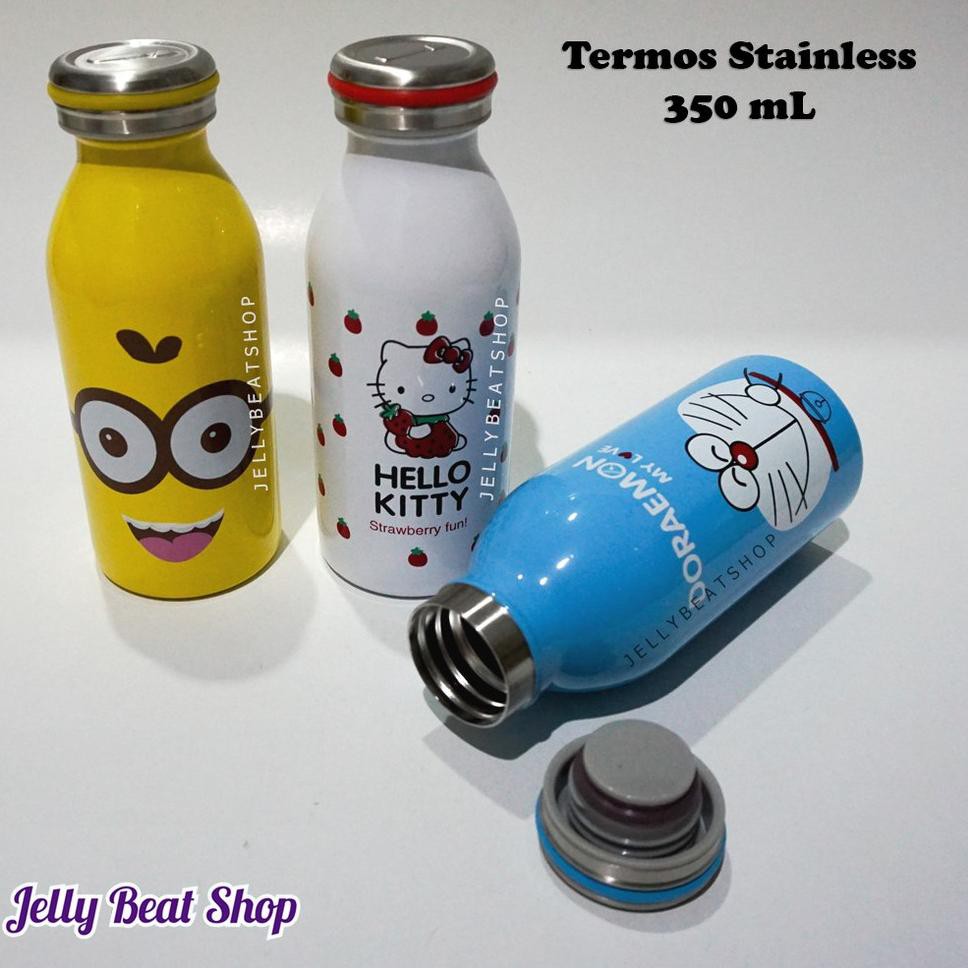 Paling Sesuai.. Termos air tahan panas dingin stainless 350 ml kecil mini karakter