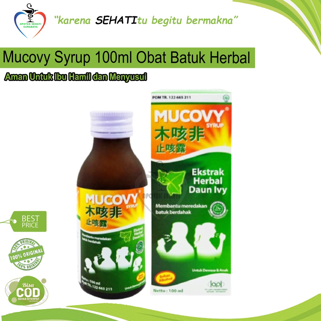 Mucovy Syrup 100ml Extra Daun ivy Obat Batuk Herbal Non Alkohol