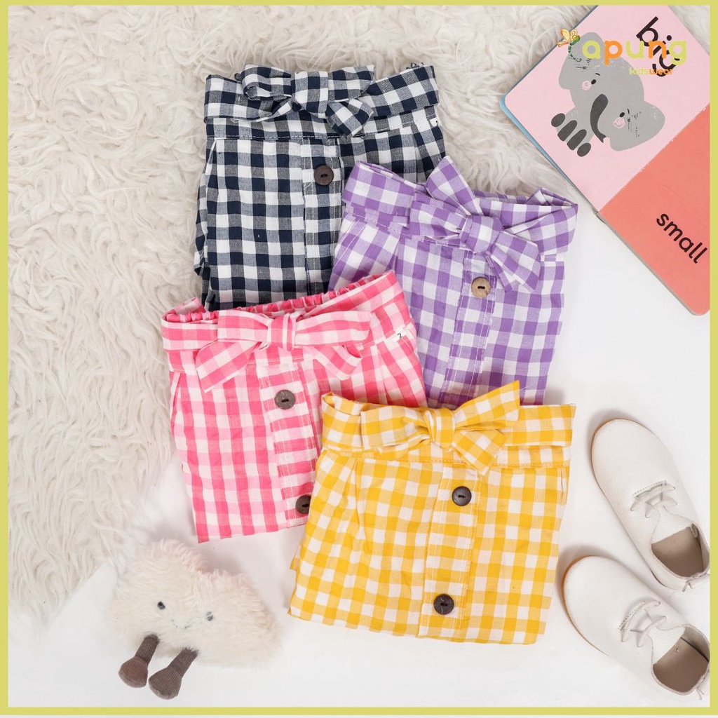 (Capung Kidswear) Rok Anak Kotak ANA SKIRT Rok Kotak Korea Katun (2-5 Tahun)