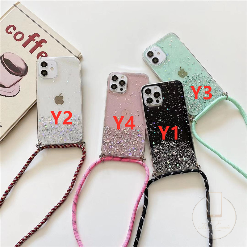 Casing Softcase Realme C15 C11 6 6i 7 7i 6s 7pro C12 5 5i 5s C17 C3 Narzo 30A 20 Pro Aksen Glitter Gradasi + Tali Lanyard-1