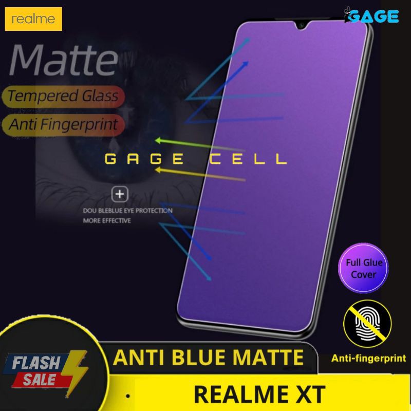 TEMPERED GLASS ANTI BLUE MATTE RAY REALME XT X2 PRO TG ANTI GORES RADIASI REALMI XT X2PRO FULL LAYAR