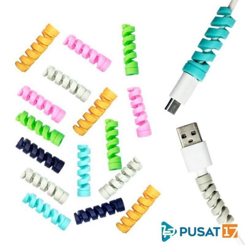 A2 Pelindung Ujung Kabel Charger Silicon Spiral Cable Protector | Cash Hp Cover Casing Penutup Kabel