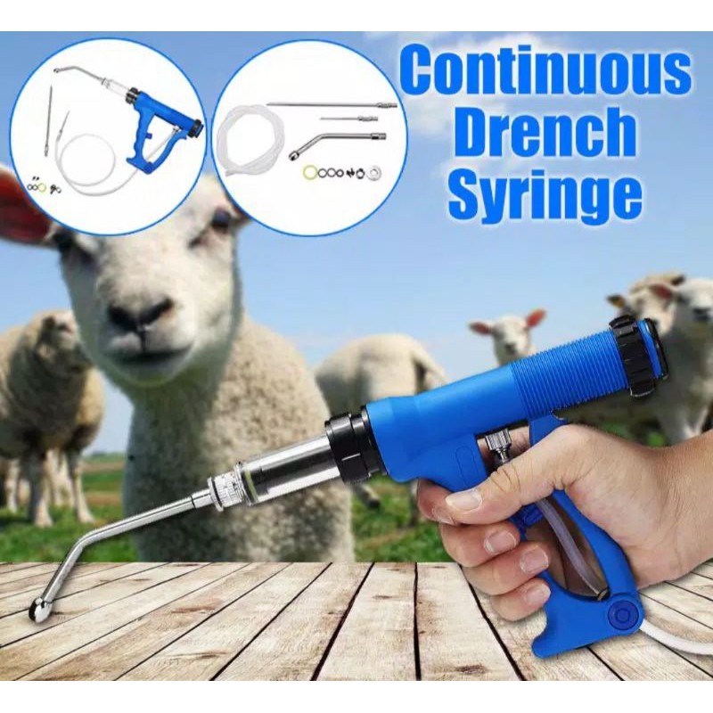 alat cekok otomatis kambing domba sapi babi kuda  drench gun spuit Syringe suntikan otomatis jarum besar -suntikan sapi otomatis terus menerus